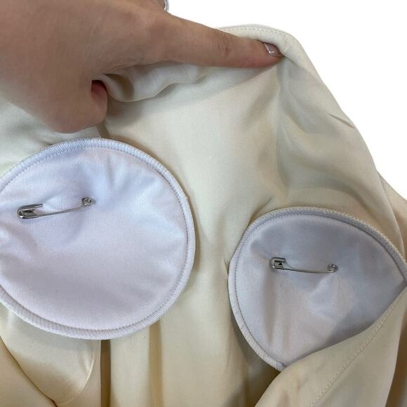 Ralph Lauren 100% Silk Margerie One-Shoulder Wide Leg Jumpsuit Ivory/cream 6 - Picture 4 of 12